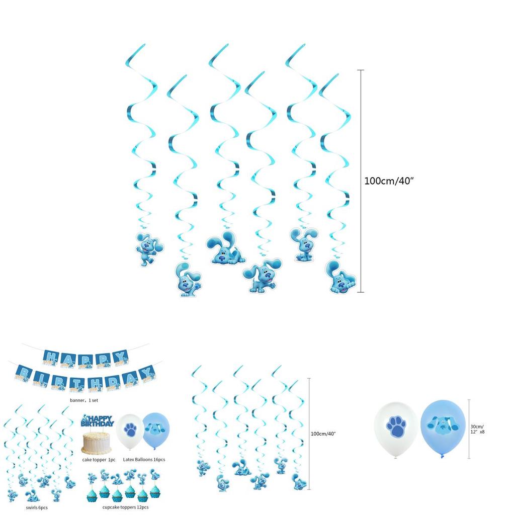 Vibrant Blue's Clues Kids Themed Birthday Party Decor Set With Happy Birthday Banner And Balloons