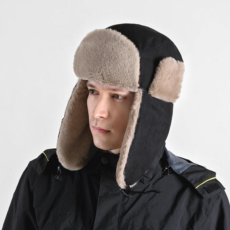 Winter hats, warm men's and women's outdoor cold and windproof deerskin fleece, fleece thickened ear caps, ski caps