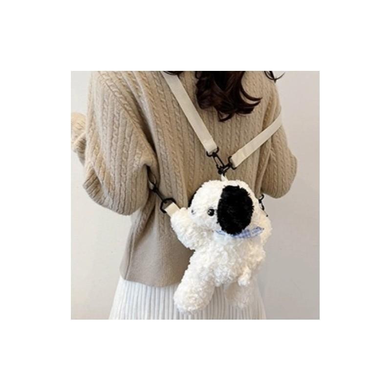 Plush Dog Backpack With Zipper Pocket For Daily Use And Gift Idea