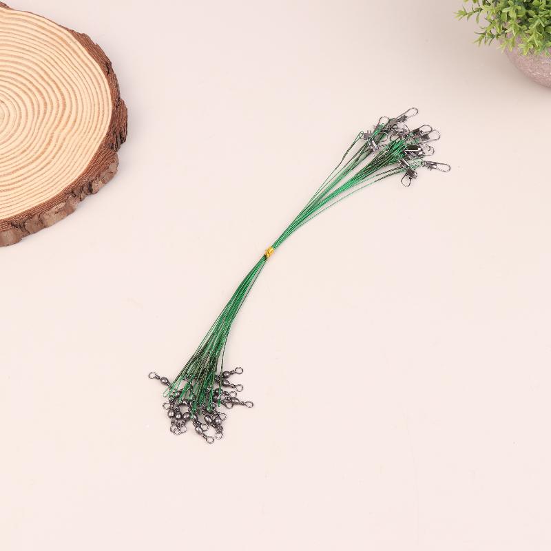 20 stk Anti-bitt Stål Fiskesene Ståltråd Fortom Med Svivel Fisketilbehør Blykjerne Fiskesene 15/20/30 cm