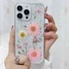 Dried Flower Silver foil Phone Cases For iPhone 17 16 15 14 13 12 11 Pro Max XS Max XR X 7 8 Plus Soft Silicone Cover