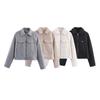 European and American Women's Clothing Autumn New Korean Commuter Style Versatile Soft Zipper Long-sleeved Short Woolen Jacket