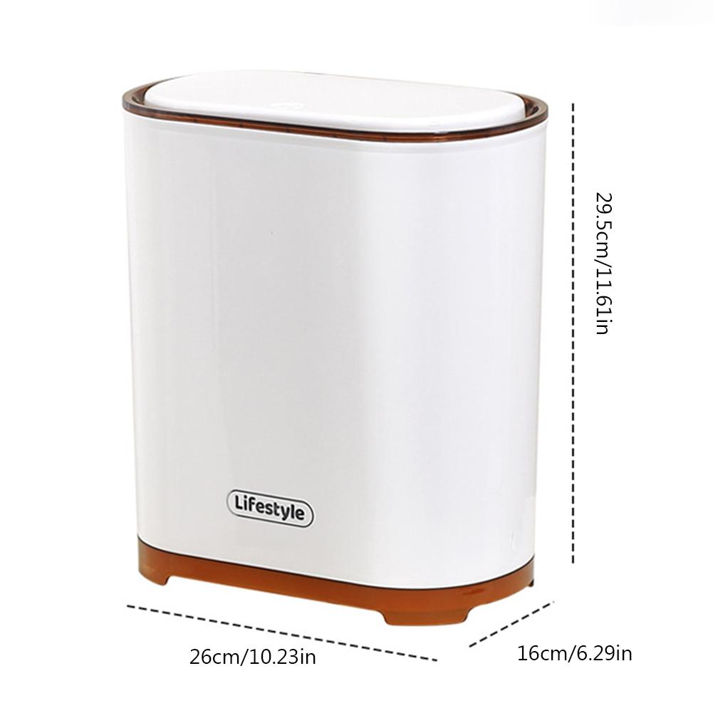 7/9.5/10/12L Trash Can with Lid Automatic Sensor Kitchen Trash Bin Footbed Mini Bin for Kitchen/Bedroom/Living Room/Office