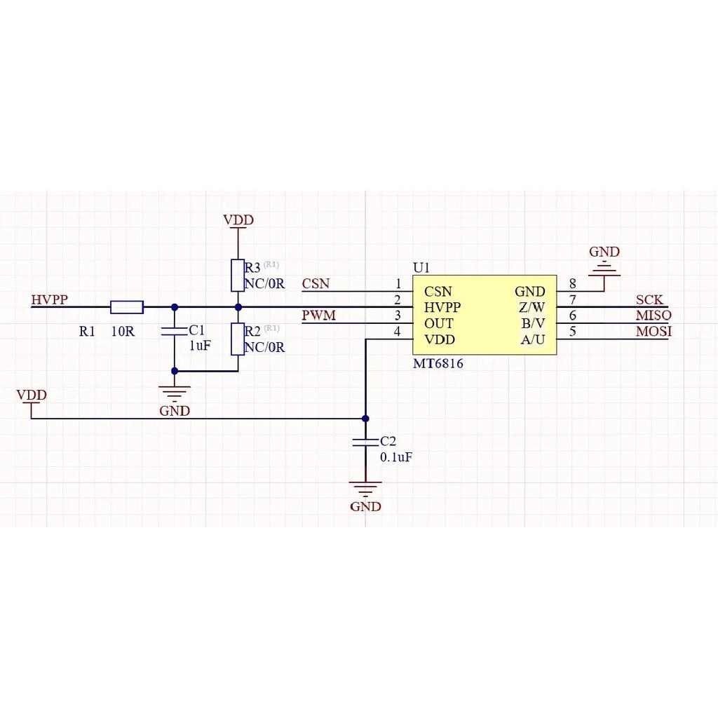 MT6816 high-speed and high-precision magnetic encoder magnetic induction angle measurement sensor module