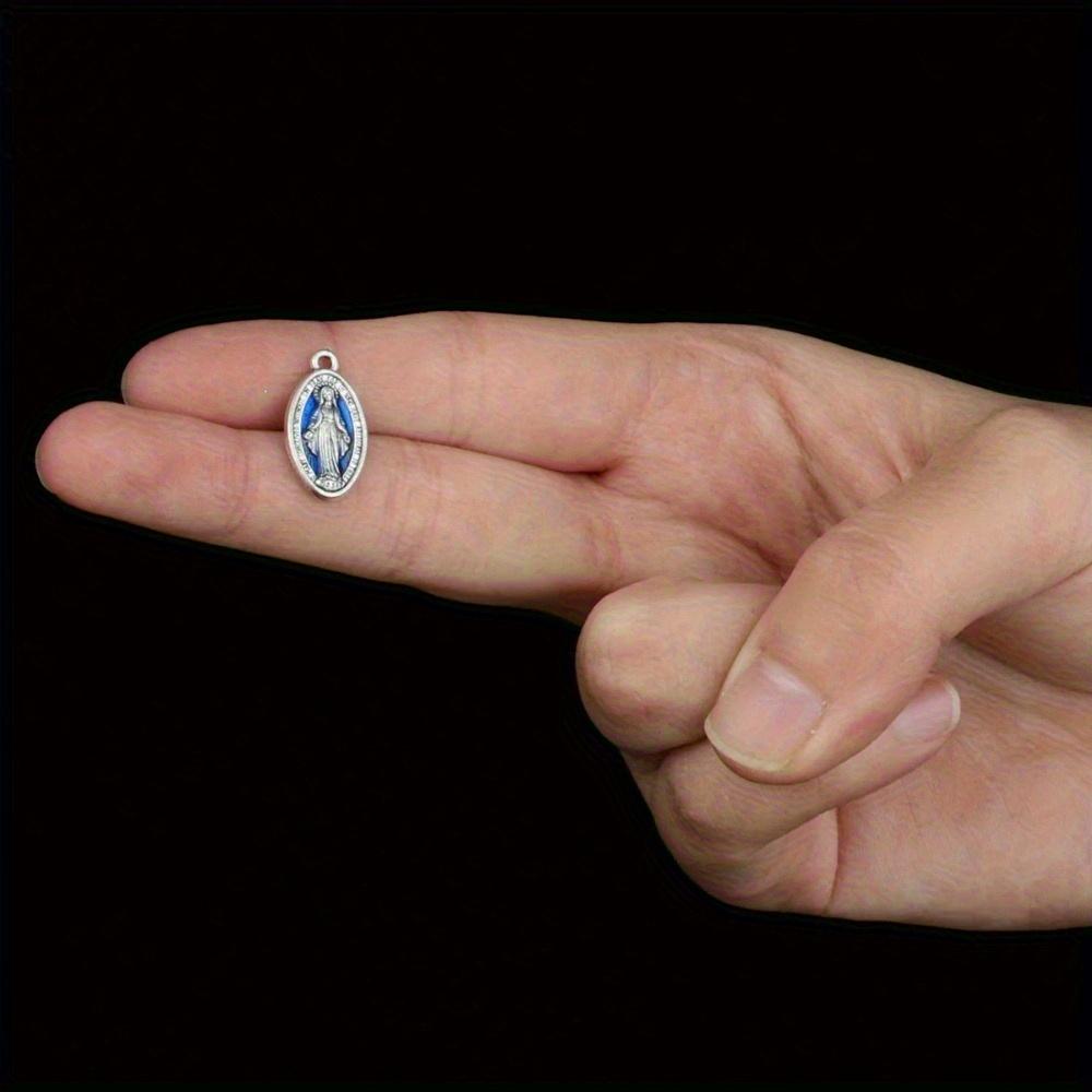 20 buc/lot Fecioara Harurilor Medalia Miraculoasă Pandantive Farmece Colier Rozariu Bijuterii Religioase Catolice Smalț Albastru