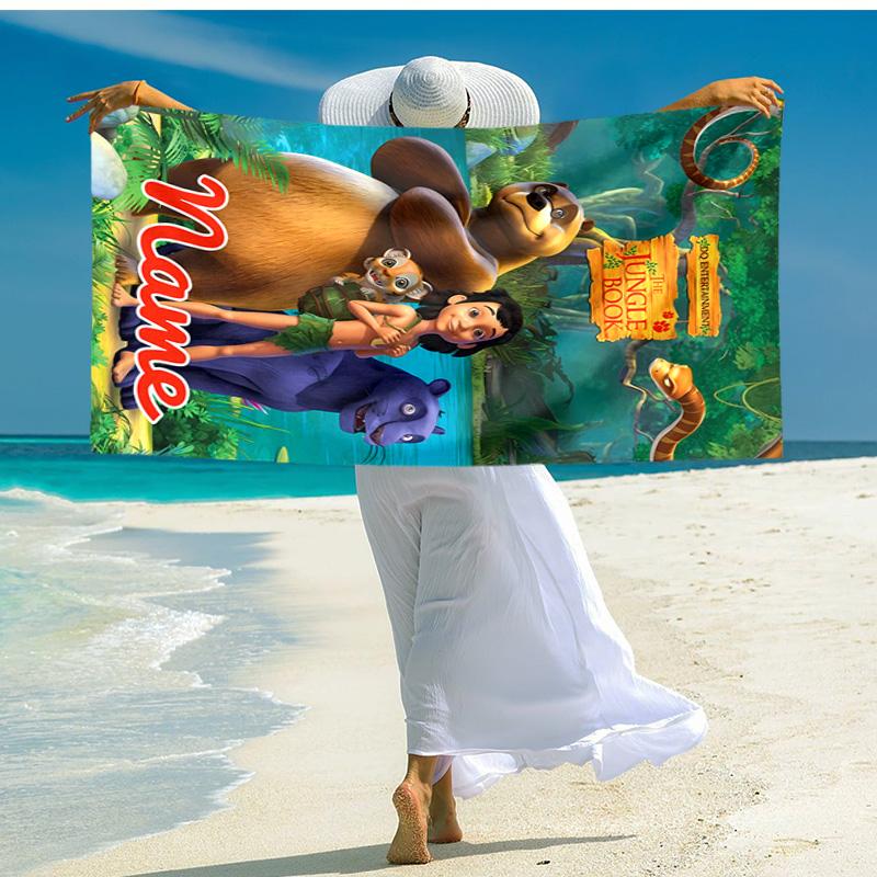 Personalized Customized Proof Beach Towel with The Jungle Book Pattern - Soft, Absorbent,quick-drying,perfect Swimming,camping&bathing
