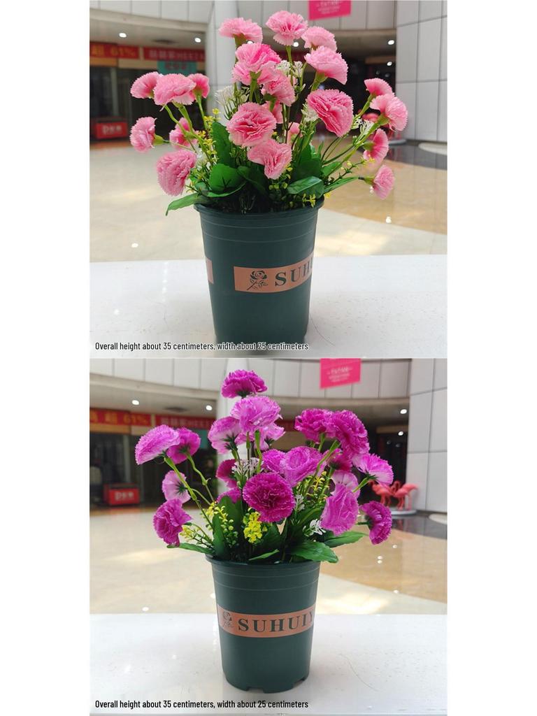 Outdoor Artificial Azalea Bonsai Set - Small Potted Plant for Flower Bed or Corridor Display