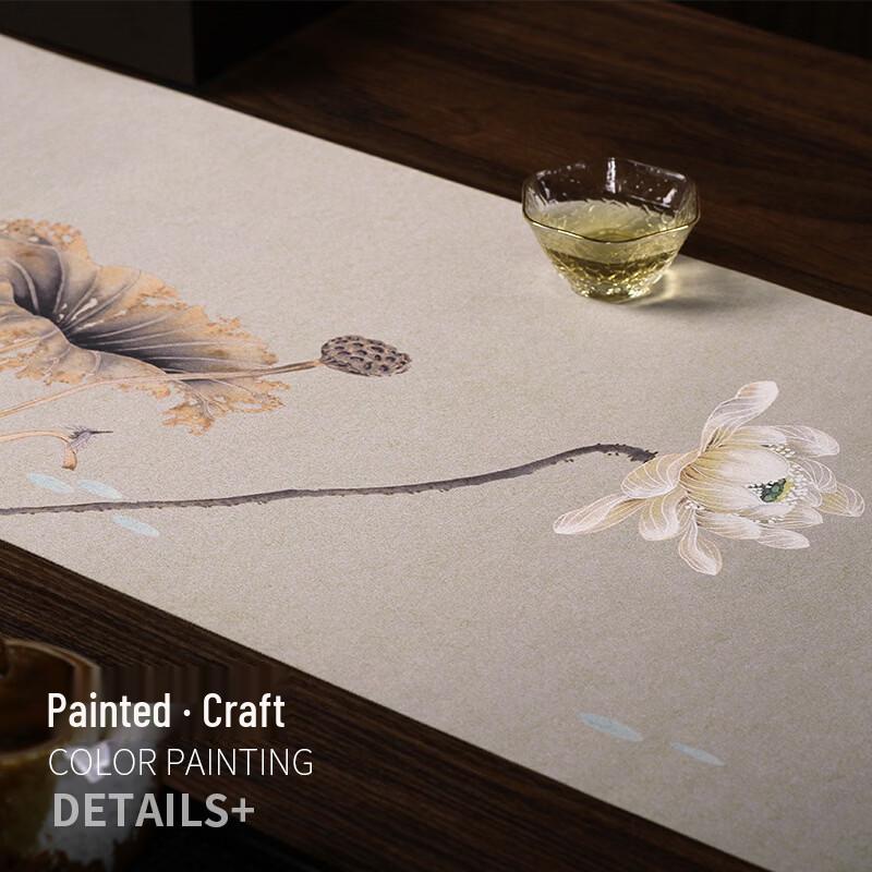 Handun New Chinese Silk Waterproof Tea Table Runner