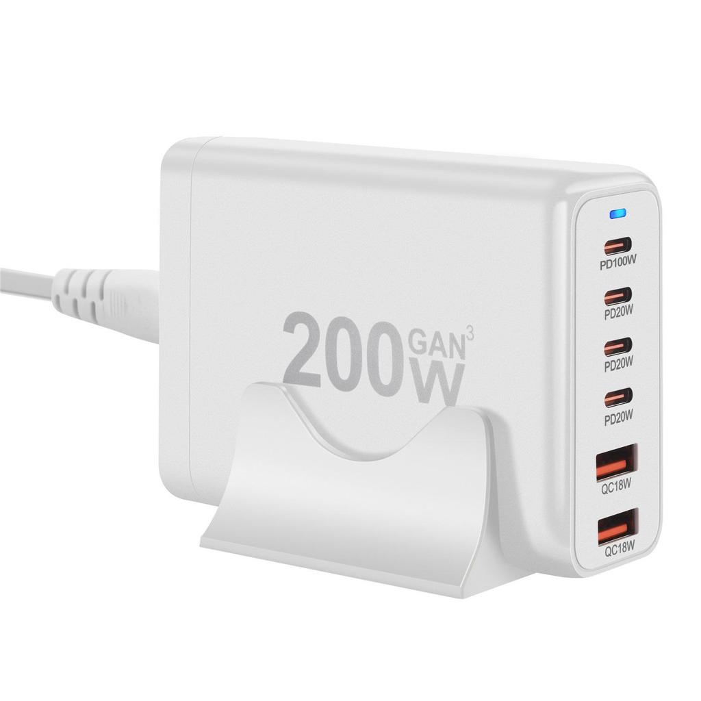 200W Multi-Port Desktop GaN Charger with 4C2A Direct Charging