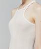 Lady Volume Cutting Halter Slim Knit Dress_White