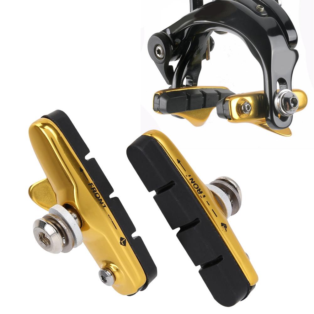 1 pereche Piese de biciclete pliabile pentru biciclete de drum cu greutate ușoară Plăcuțe pentru pantofi de frână Piese accesorii (Aur)