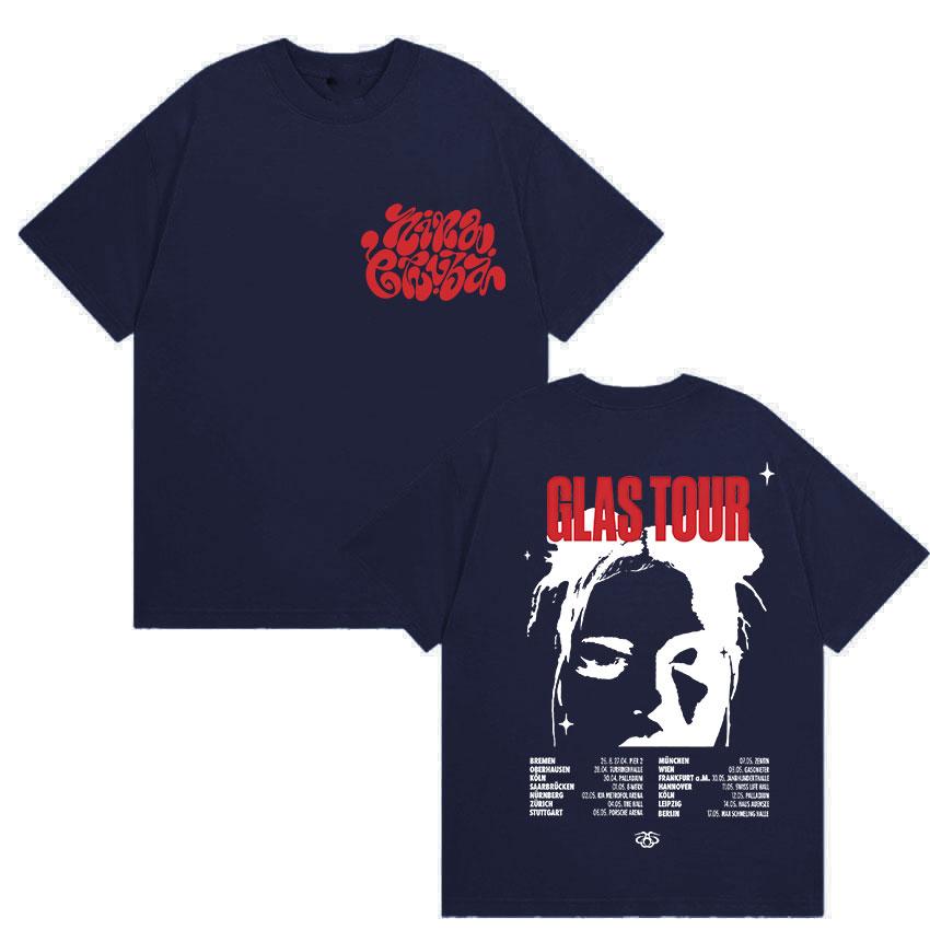 Singer Nina Chuba Tour 2025 Merch T Shirts Men Women Retro High Quality Fashion T-shirt Casual Oversized Cotton Tees Streetwear