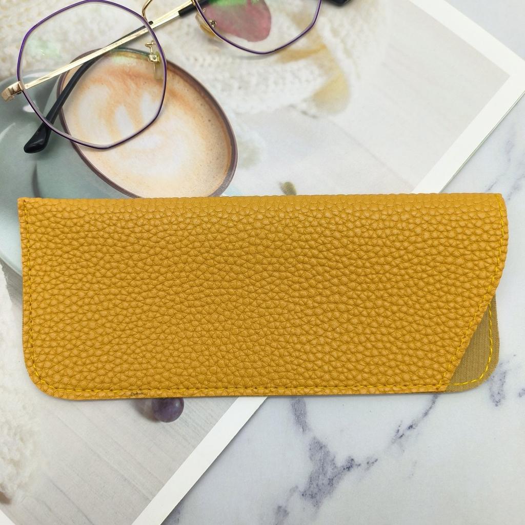 Eyewear Protective Case Ultra-Lightweight Pu Leather Glasses Pouch Litchi Grain Glasses Bag Waterproof Slip-In Glasses Case