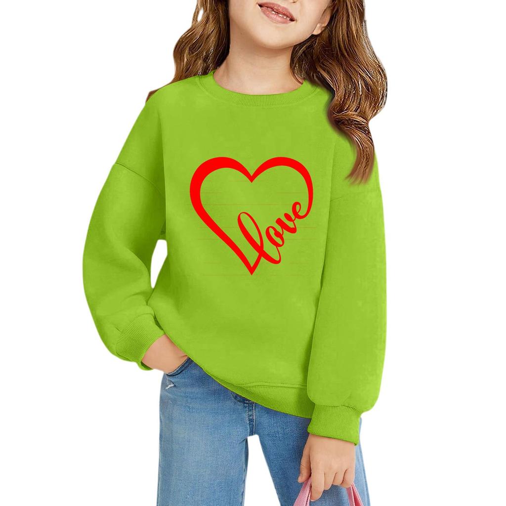 Mädchen Rundhals-Pullover für Kinder Bedruckte Baby-Oberteile Valentinstag