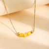 Vintage Necklace Featuring Natural Stone Adjustable Length Necklace Stainless Steel Texture Present for Women and Girl