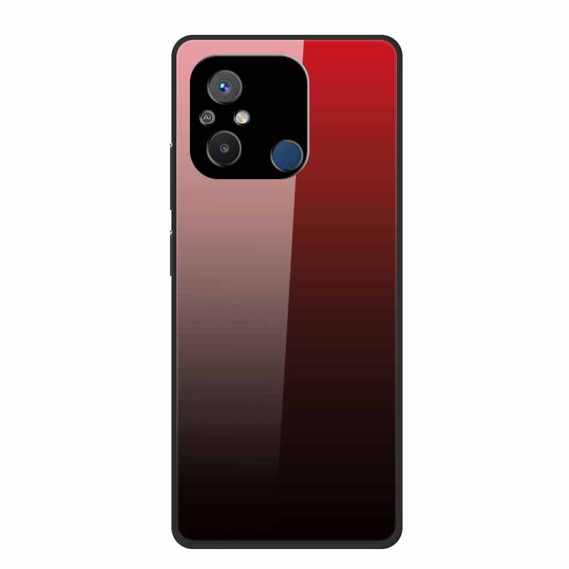 Gehärtetes Glas Case für Redmi 12C Rückabdeckung Hartschalen Case für Xiaomi Redmi 12C 4G Handyhülle Redmi12C Fundas 22120RN86G Cooler Stoßfänger
