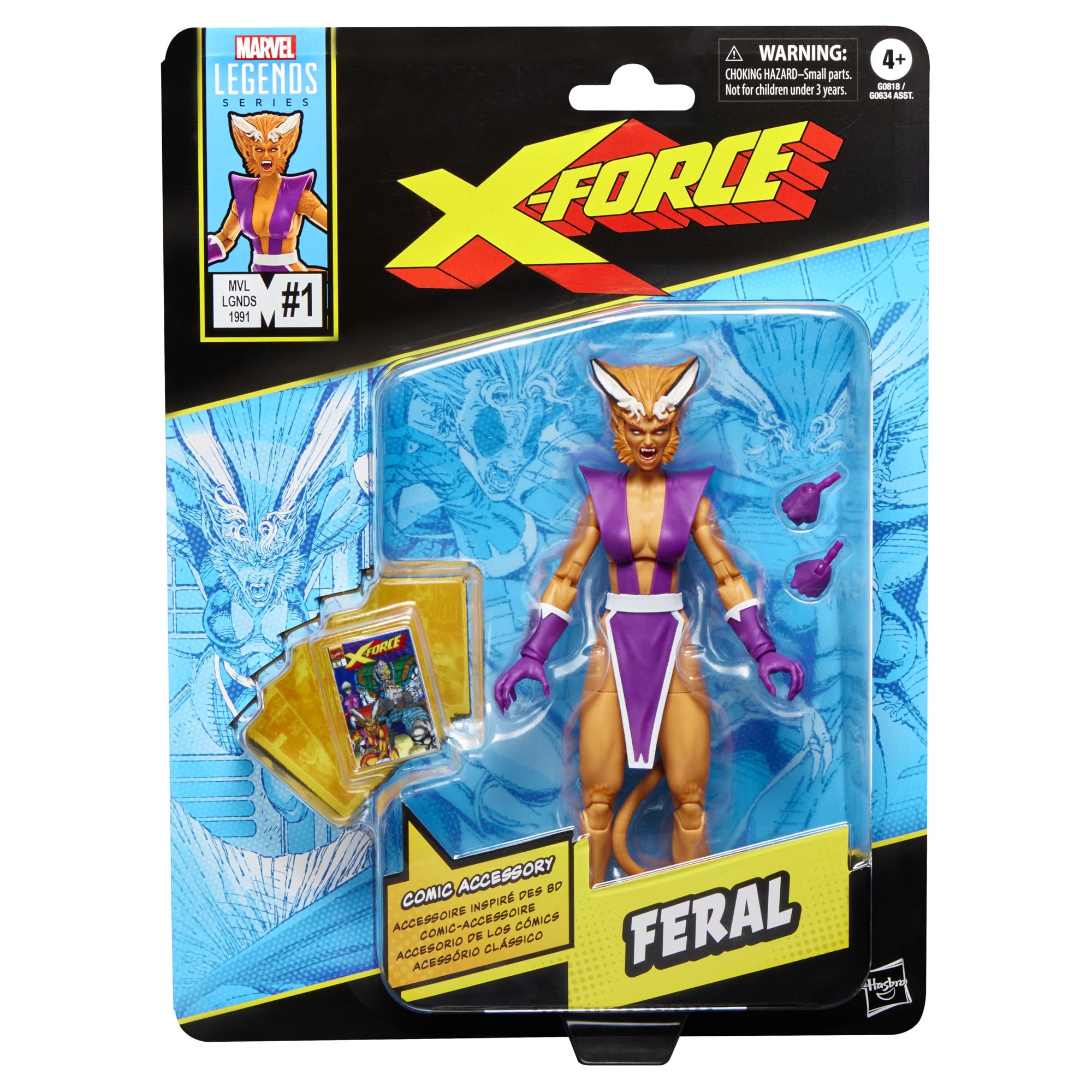 

Hasbro Marvel Legends Series Feral X-Force #1 Collectible 15cm Action Figure Toy G0818 Authentic