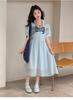 Girls' Stylish Summer 2026 Short Sleeve Princess Dress for Medium and Large Children