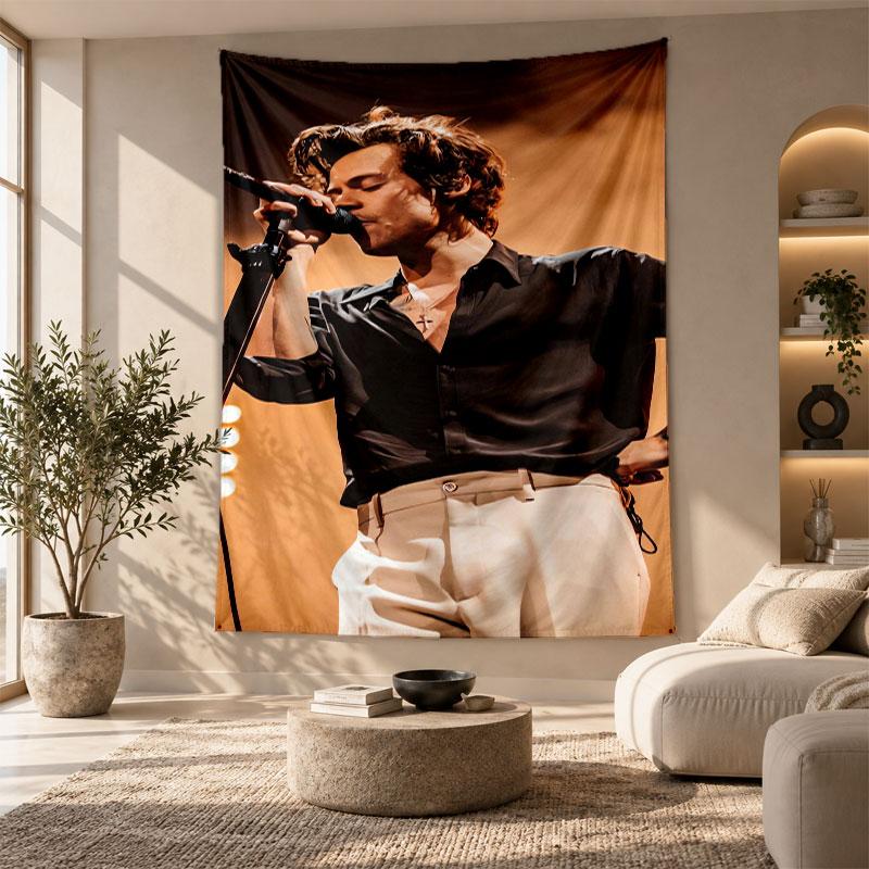 Decorative Tapestry,Harry Styles Printed Wall Art, Lightweight Wall Hanging For Bedroom Background