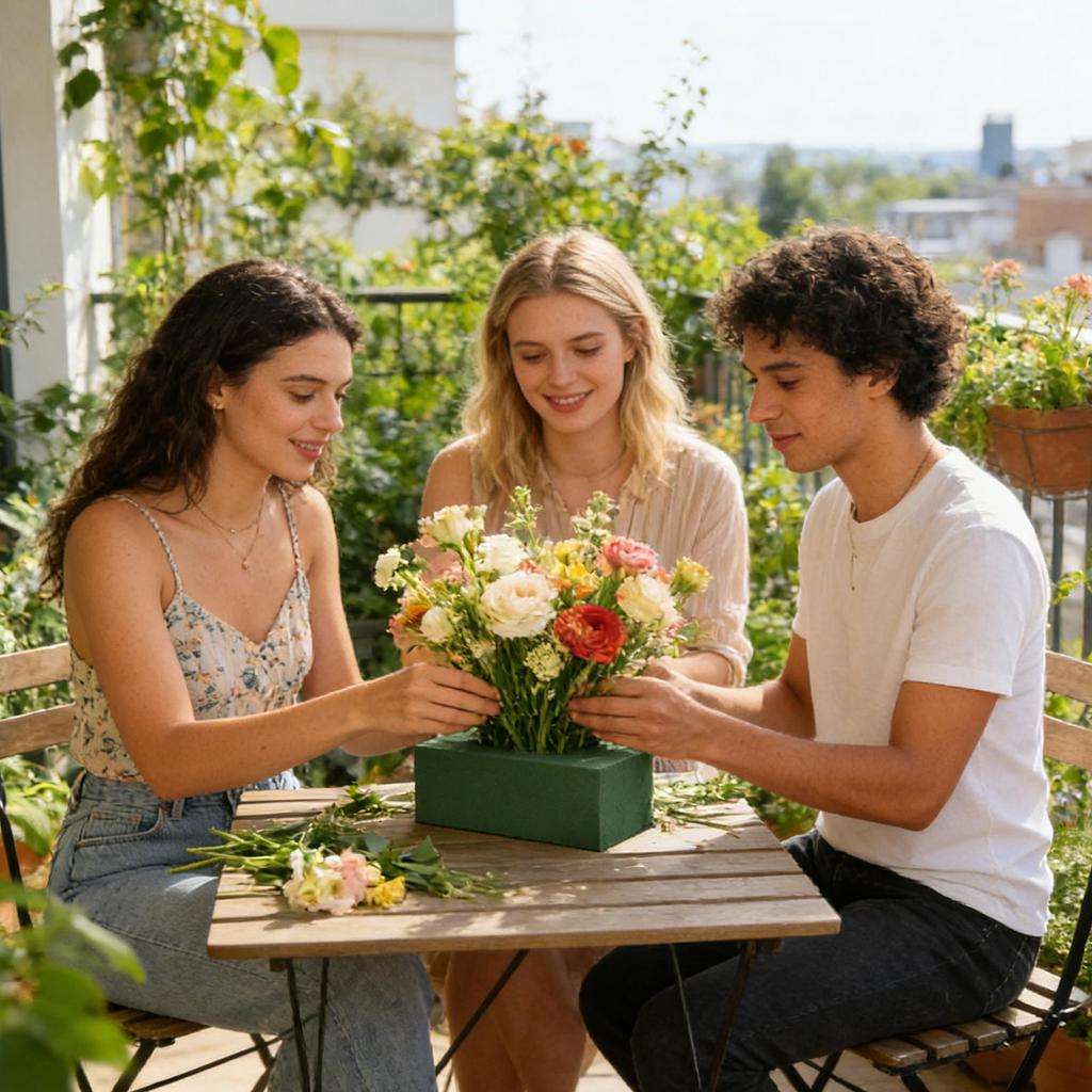 1 Stück Floristen-Steckschaum zuschneidbar stabil wasserhaltend Bastelbedarf Blumengestecke Pflanzenschaum für Hochzeit Geburtstagsparty Feiertag