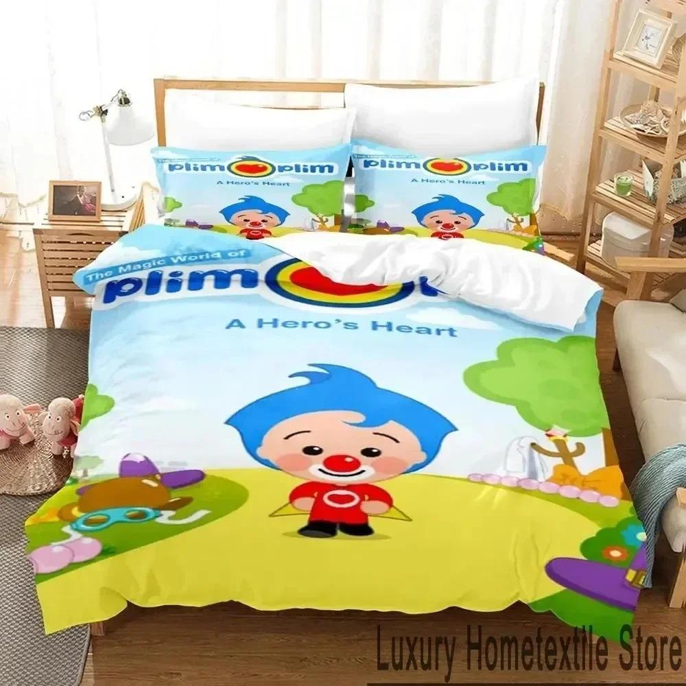 3D Print Plim Cartoon Plim Bedding Set Boys Girls Twin Queen King Size Duvet Cover Pillowcase Bed boys Adult Home Textileextile