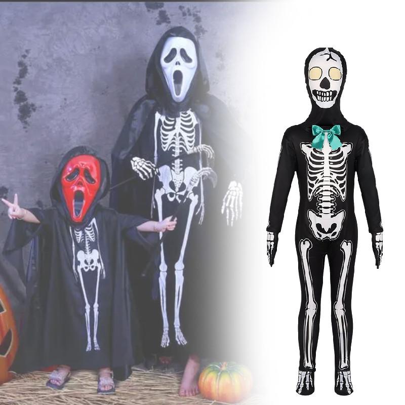Halloween Children Death Skeleton Role Play Outfits Party Stage Performance Suit