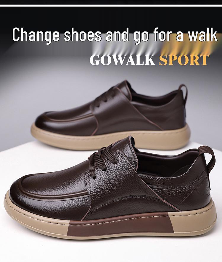 Męskie Retro Skórzane Lekkie Antypoślizgowe Casualowe Buty Biznesowe