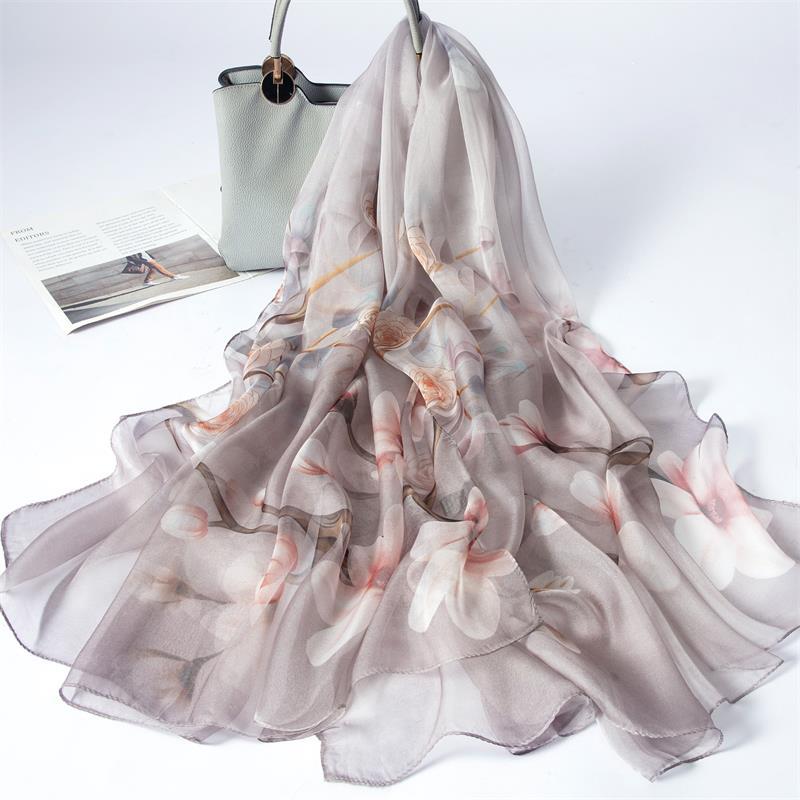 New 100% Mulberry Silk Silk Scarf Pure Chiffon Silk Scarf Shawl Exquisite Scarf Yarn