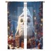 Christmas Gift Christmas Tree Owl Curtains For Living Room Bedroom Home Decoration Window Voile Tulle Curtain Drapes