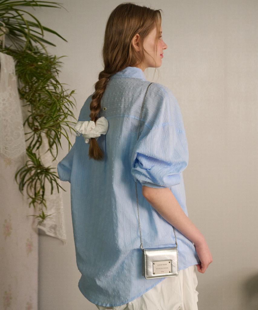 LOSSYROW Jasmine Cotton Wide Shirt Blue