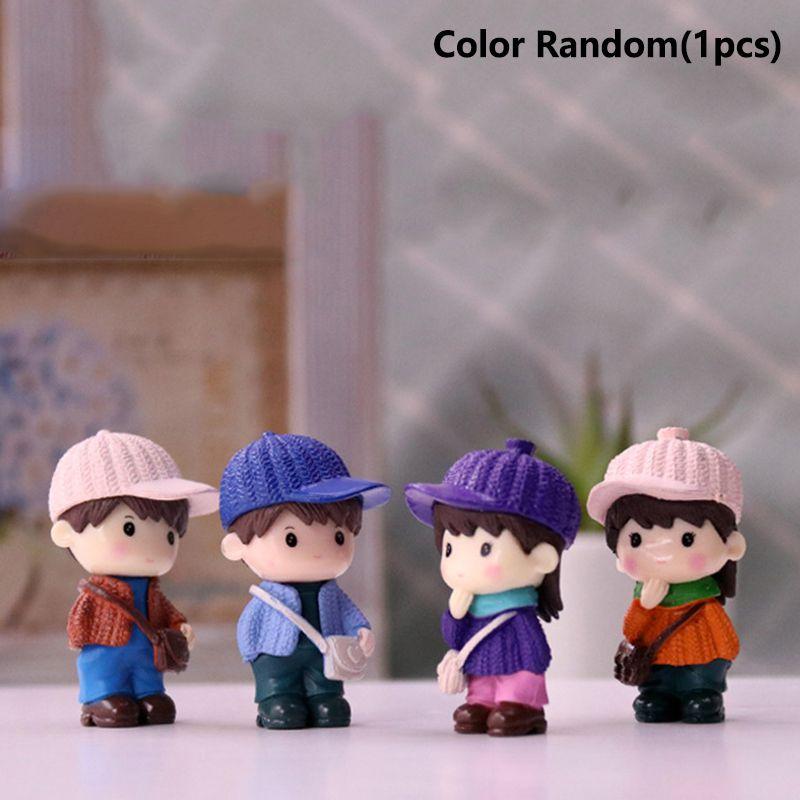 

Пара Влюбленных Фигурки Фигурки Миниатюрный Пейзаж Поделки Орнамент Украшение Boy Random(1pcs)