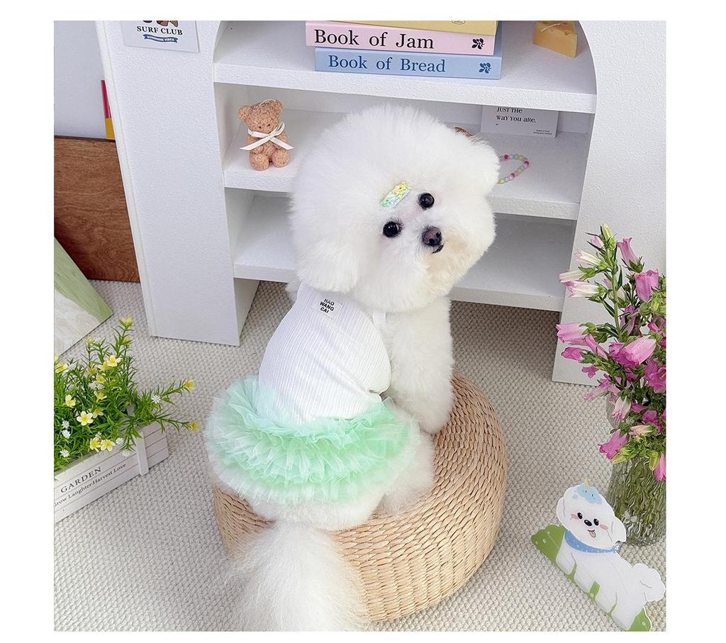 Haustier-Prinzessin-Kleid: Frühlings-/Sommer-Puff-Tüllrock für Katzen & kleine Hunde