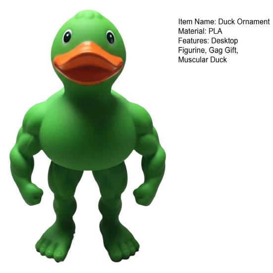Muscle Duck Figurine The Gym Bro of The Duck World 3D Printed Muscular Duck Statue Gift for Fitness Lovers Protein Powder Hoarders