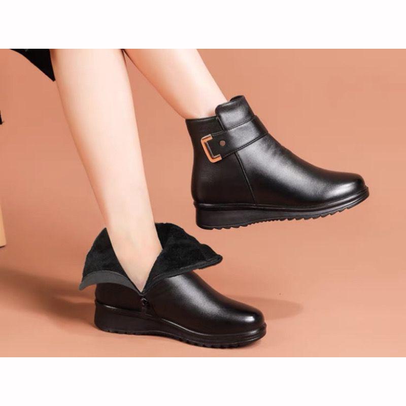 Damen Stiefeletten Plüsch Kurzer Schaft Flache Sohle Schneestiefel Herbst Winter Schlicht Retro Reißverschluss Warme Lässige Stiefel