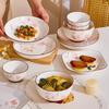 Nordic Ceramic Floral Underglaze Dinner Plates