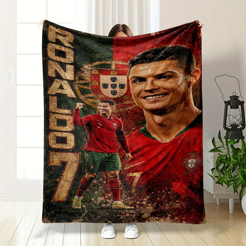 Portugal Star Football Player Design Flannel blanket for bedroom, living room, sofa, and nap