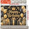 Birthday Party Backdrop Gold Black Polyester Banner Photo Booth Decoration 29