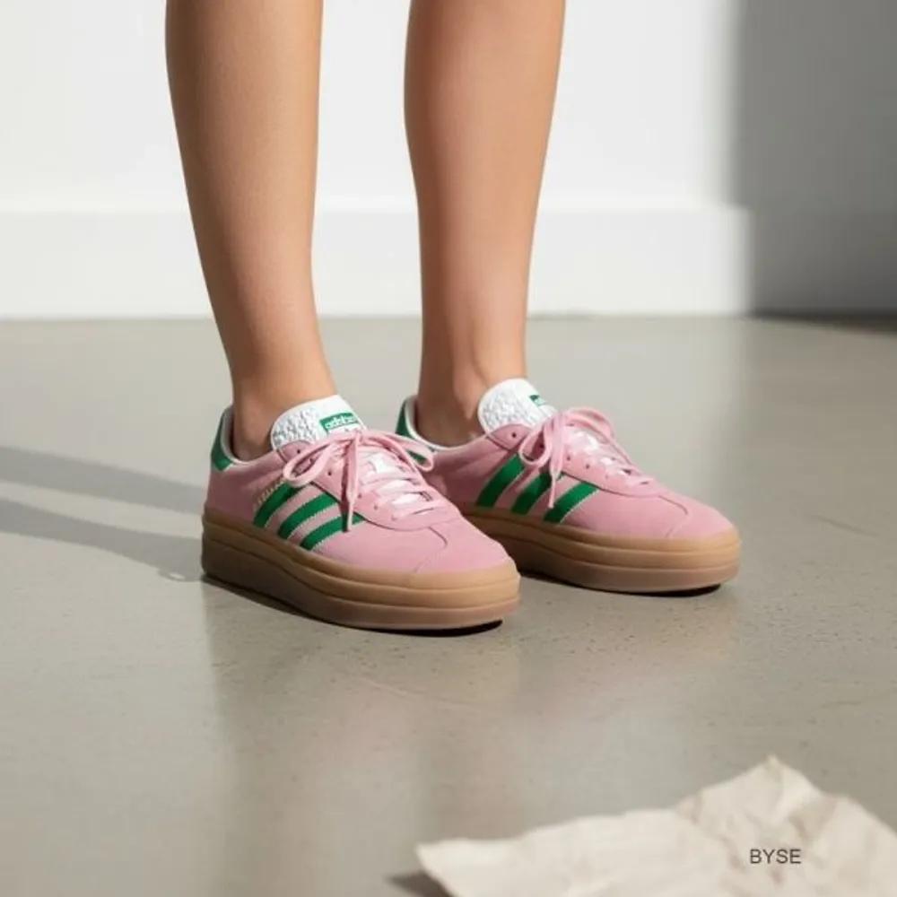 adidas Gazelle Bold True Pink Green Sneakers 471803 W255