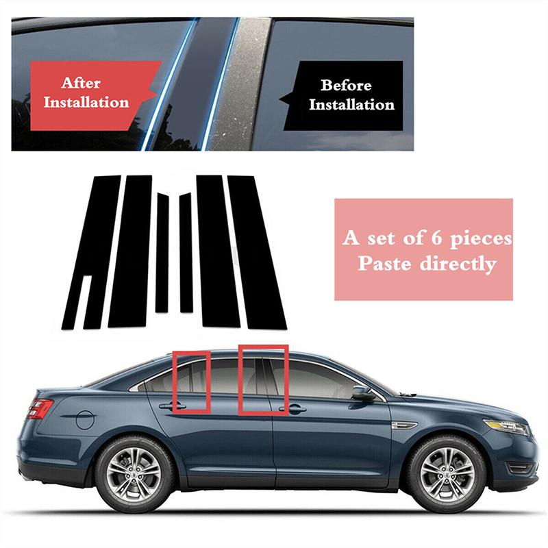 Car Window Cover Pillar Posts Column Door Stickers Glossy Black Accessories for Ford Taurus Keyless 2010-2019 Auto Styling