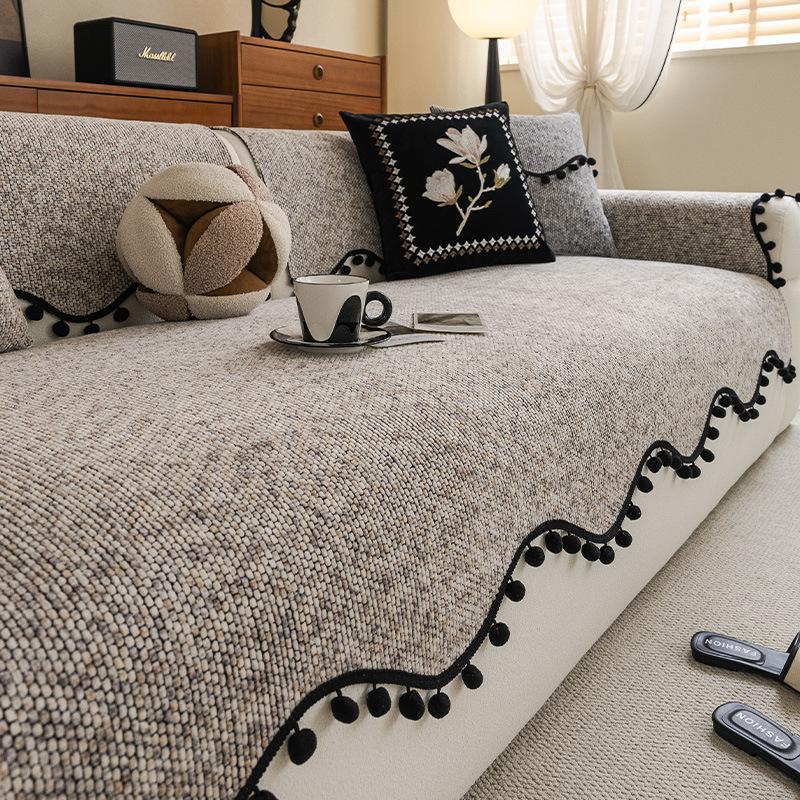 

2025 новый высококлассный диван Lawrence в стиле легкой роскоши, подушка, всесезонный универсальный цельный нескользящий чехол-полотенце из снежного нила 45 * 45cm pillow cover