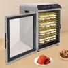 12-Trays Stainless Steel Food Dryer,Silver Rectangular Food Dehydrator Machine 42*31*46.5cm for Dry Nuts,Fruits