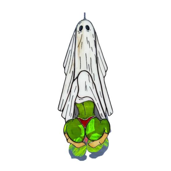 Funny Ghost Pendant Acrylic Sun Catcher Window Decoration Ghost Hanging Ornament for Indoor Balcony Outdoor Decoration