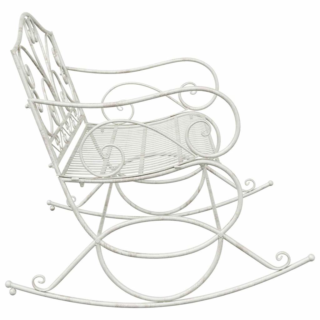Garden Bench Antique White Steel