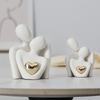 Couple Hug Ceramic Love Statue Mini Hugging Sculpture Romantic Figurine Lover
