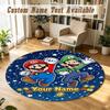 Round Rug Custom NameSuper Mario Pattern Non Slip Carpet Home Floor Decor