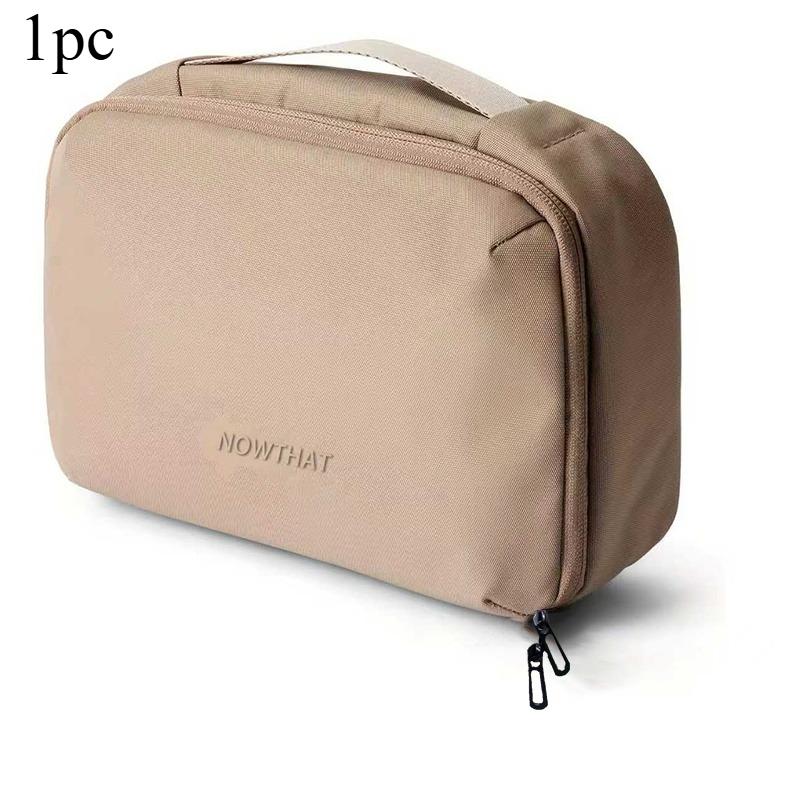 

1pc Travel Portable Makeup Bag Camping Toiletry Bag Multi-Pocket Hanging Makeup Storage Box Nylon Cosmetic Bag Gym Essential Bag 1pc серый