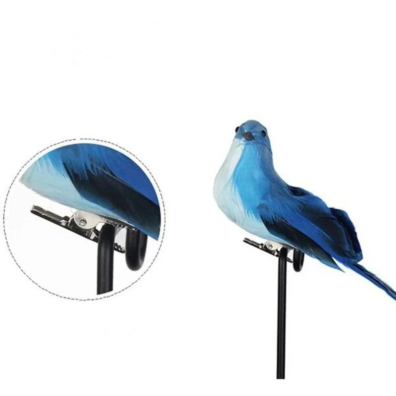 Garden Decoration Colorful Feathered Birds Simulation Birds Garden Tree Branches Decoration Props Foam-bird Feather Bird Decor