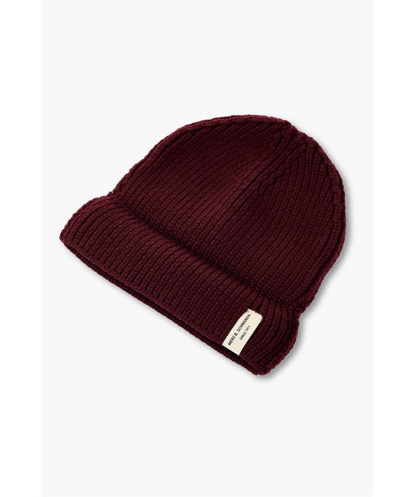 MAN ON THE BOON [Merz B. Schwanen] Wool Knit Beanie_Burgundy 4714324101