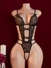 Sexy Bodysuit Hollow Lingerie For Couple Sex Clothes Backless Underwear Sleepwear Lace Crotchless Teddies Costumes Back Closure