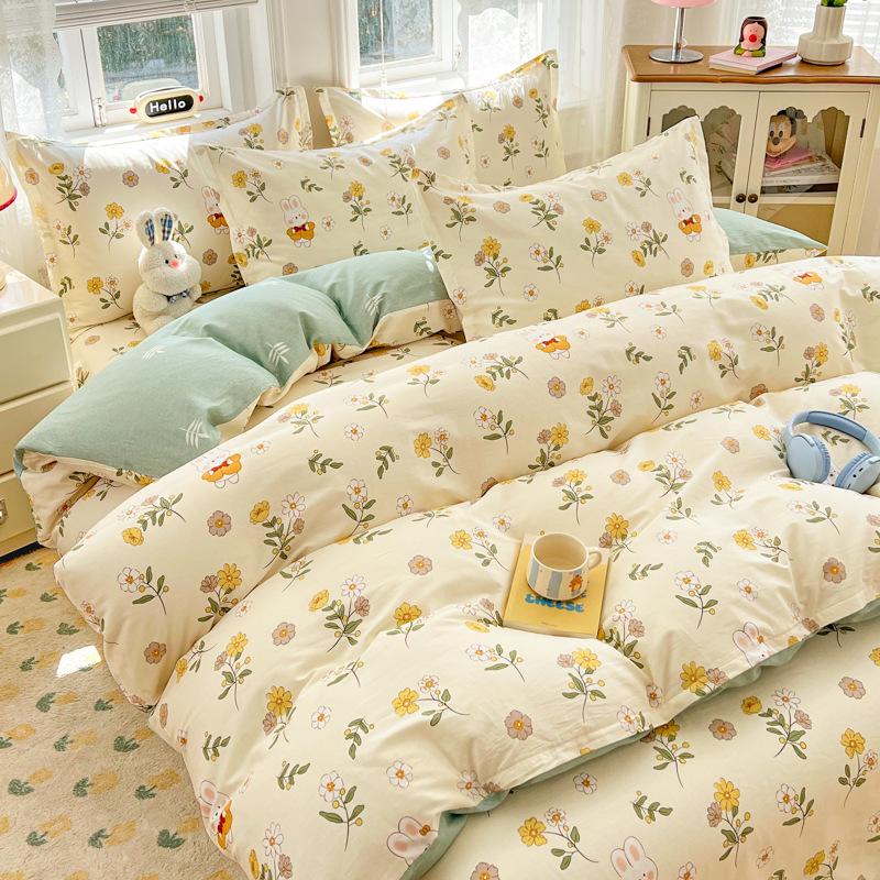 Bedding Four-piece Set Cotton Bed Sheet Quilt Cover Pillowcase